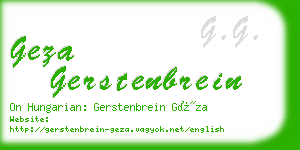 geza gerstenbrein business card